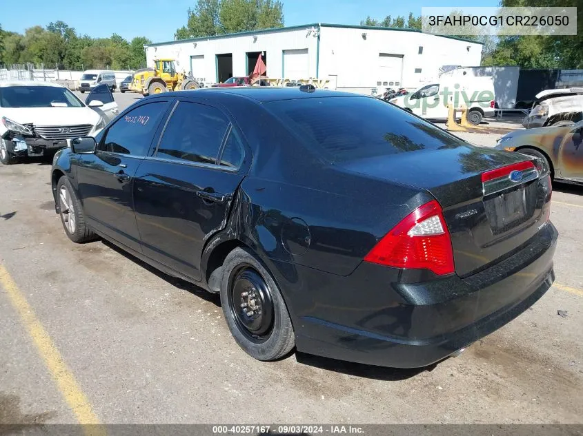 2012 Ford Fusion Sel VIN: 3FAHP0CG1CR226050 Lot: 40257167