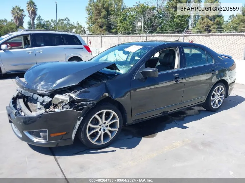 2012 Ford Fusion Sel VIN: 3FAHP0JG1CR320559 Lot: 40264793