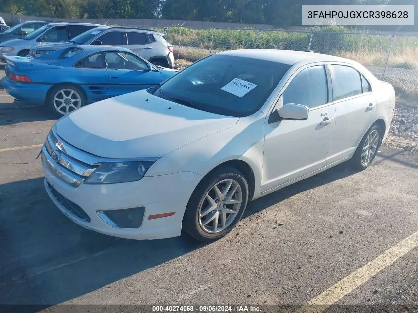 2012 Ford Fusion Sel VIN: 3FAHP0JGXCR398628 Lot: 40274068