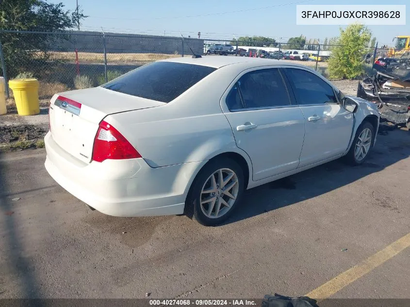 2012 Ford Fusion Sel VIN: 3FAHP0JGXCR398628 Lot: 40274068