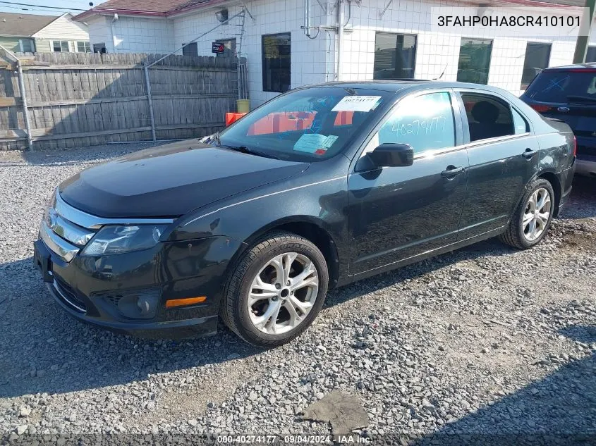 2012 Ford Fusion Se VIN: 3FAHP0HA8CR410101 Lot: 40274177