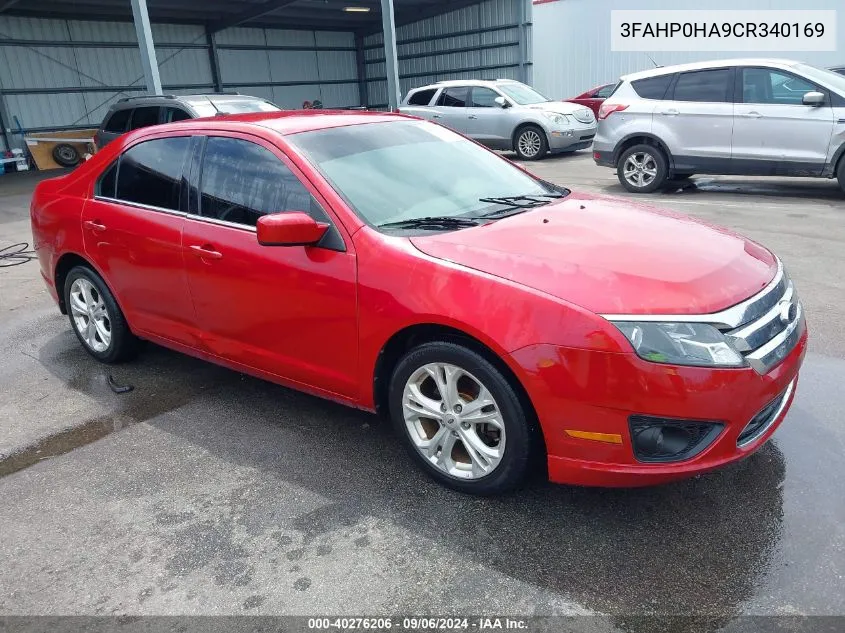 2012 Ford Fusion Se VIN: 3FAHP0HA9CR340169 Lot: 40276206