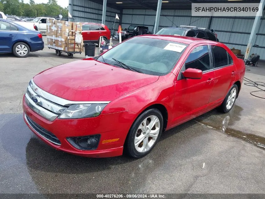 2012 Ford Fusion Se VIN: 3FAHP0HA9CR340169 Lot: 40276206