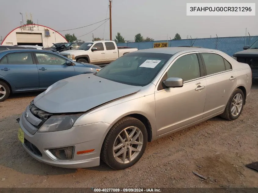 2012 Ford Fusion Sel VIN: 3FAHP0JG0CR321296 Lot: 40277089