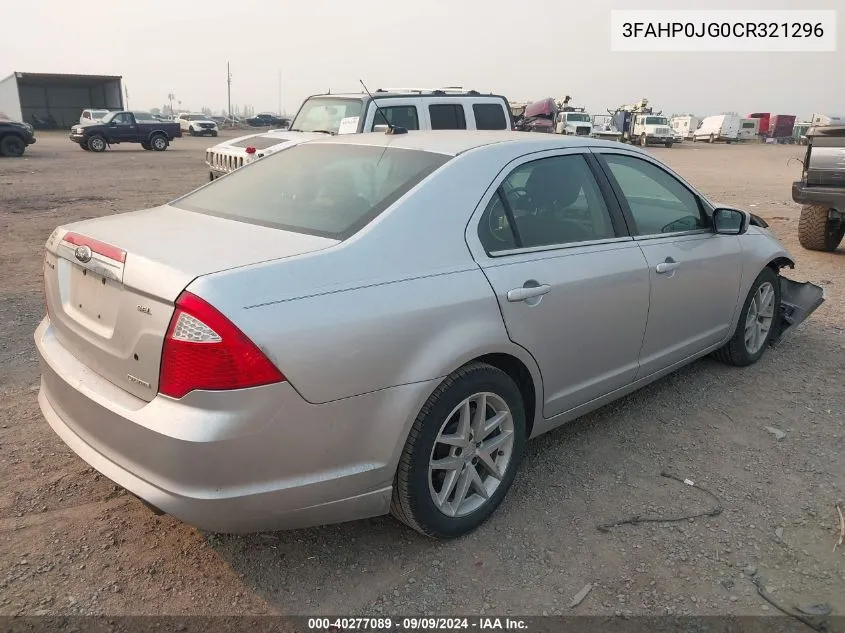 2012 Ford Fusion Sel VIN: 3FAHP0JG0CR321296 Lot: 40277089