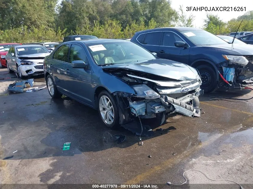 3FAHP0JAXCR216261 2012 Ford Fusion Sel