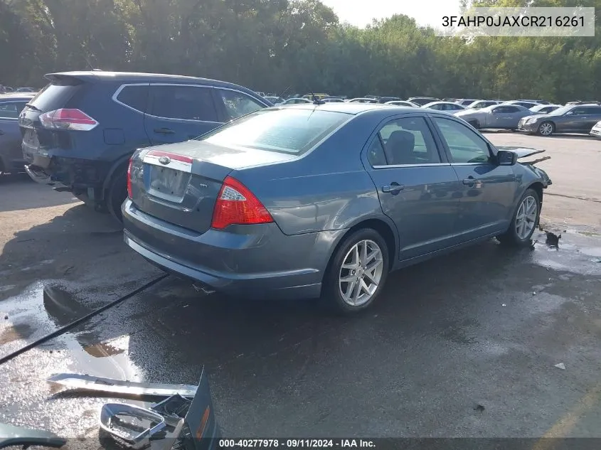 3FAHP0JAXCR216261 2012 Ford Fusion Sel