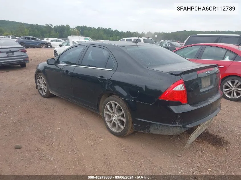 2012 Ford Fusion Se VIN: 3FAHP0HA6CR112789 Lot: 40279838