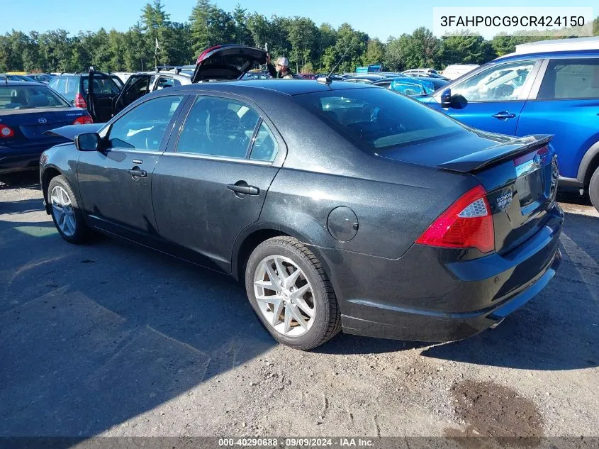 2012 Ford Fusion Sel VIN: 3FAHP0CG9CR424150 Lot: 40290688