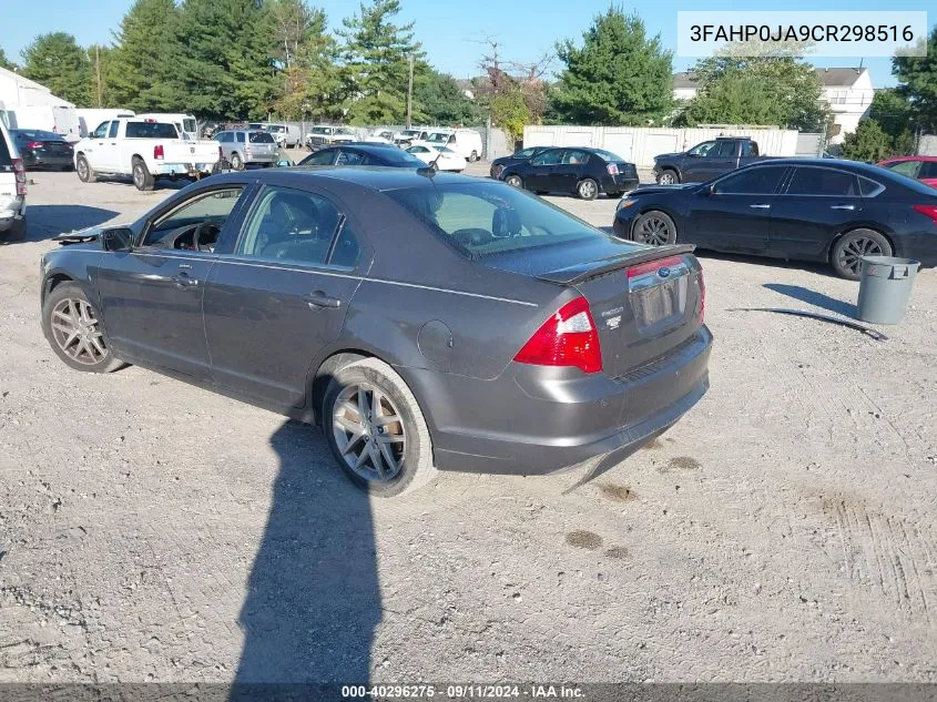 2012 Ford Fusion Sel VIN: 3FAHP0JA9CR298516 Lot: 40296275