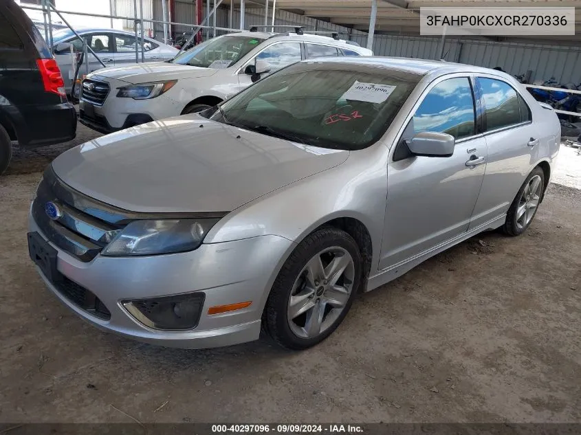 2012 Ford Fusion Sport VIN: 3FAHP0KCXCR270336 Lot: 40297096