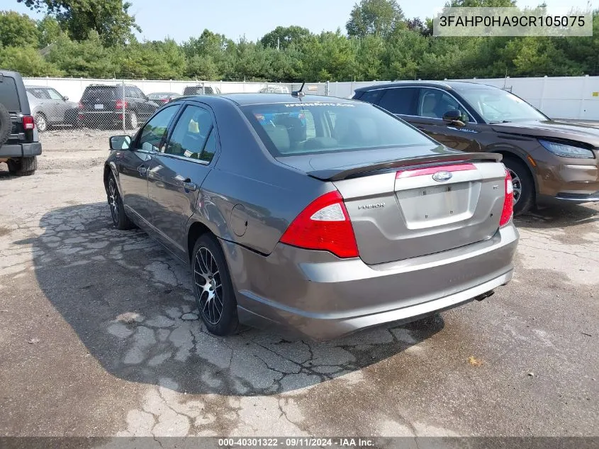 2012 Ford Fusion Se VIN: 3FAHP0HA9CR105075 Lot: 40301322