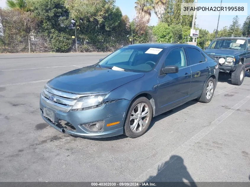 3FAHP0HA2CR199588 2012 Ford Fusion Se