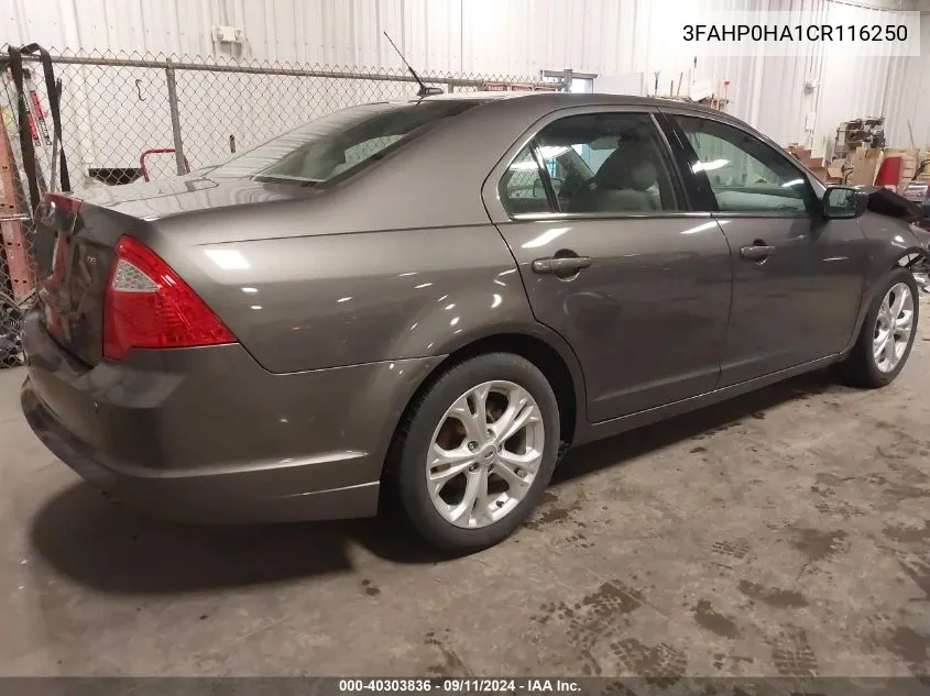 3FAHP0HA1CR116250 2012 Ford Fusion Se