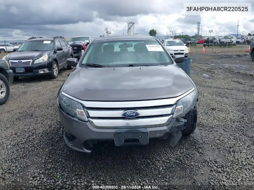 2012 Ford Fusion Se VIN: 3FAHP0HA8CR220525 Lot: 40306503