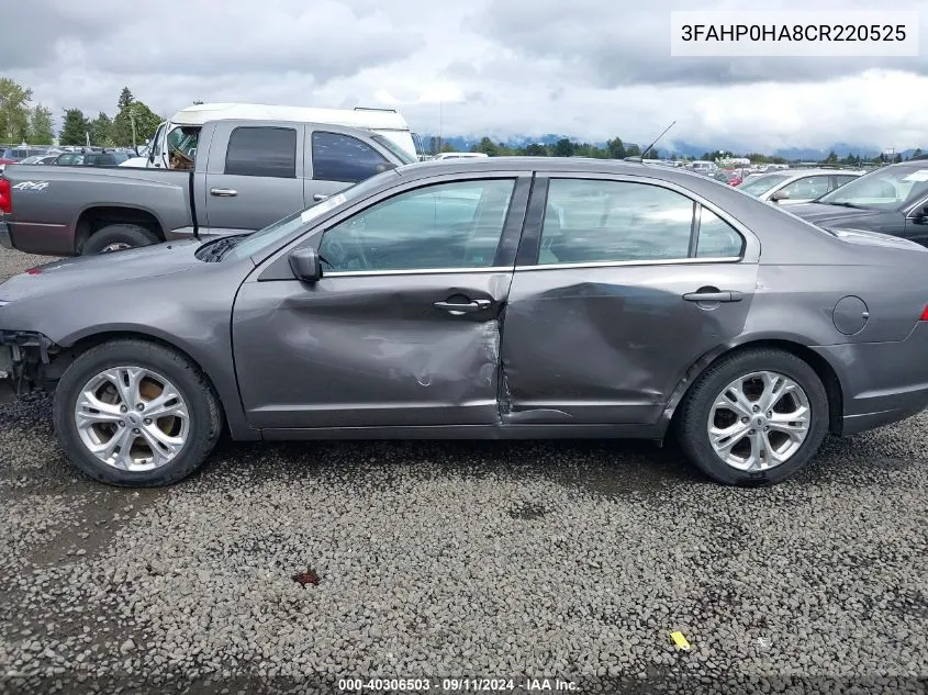 2012 Ford Fusion Se VIN: 3FAHP0HA8CR220525 Lot: 40306503