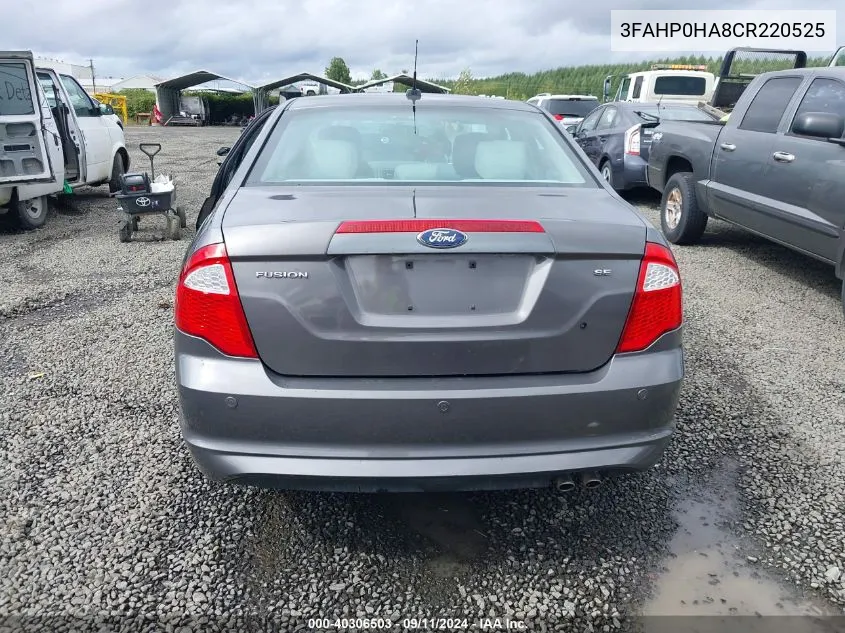 3FAHP0HA8CR220525 2012 Ford Fusion Se