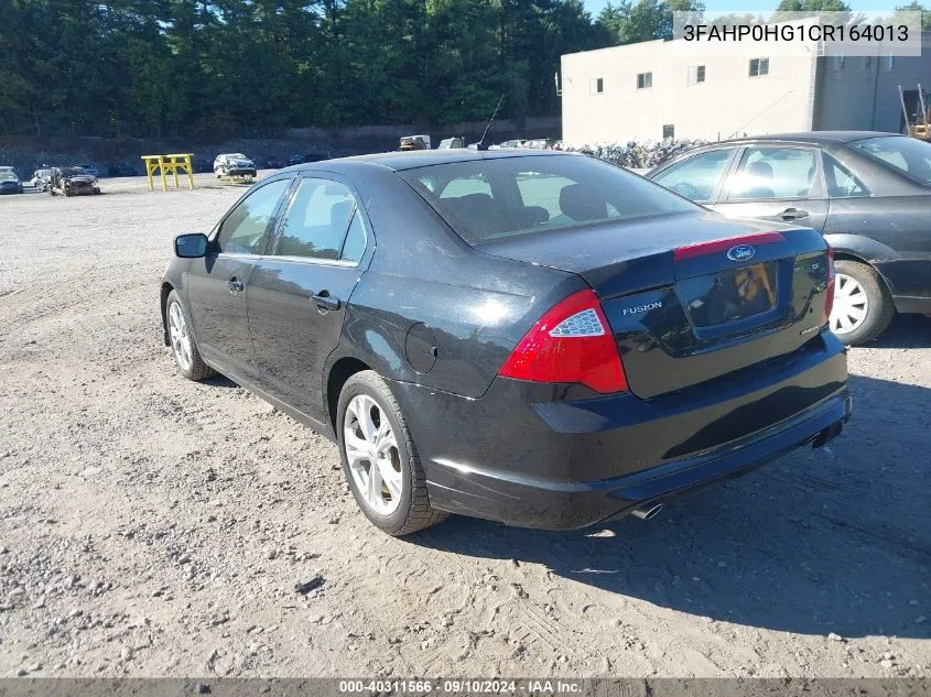 2012 Ford Fusion Se VIN: 3FAHP0HG1CR164013 Lot: 40311566