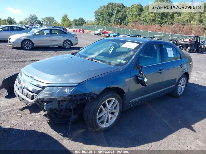 2012 Ford Fusion Sel VIN: 3FAHP0JA7CR298613 Lot: 40312516