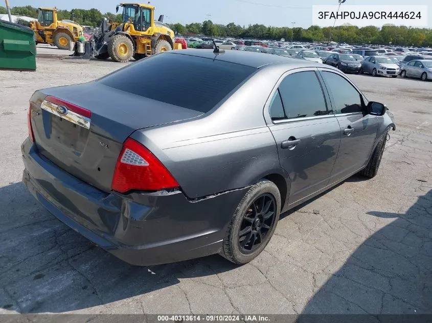 2012 Ford Fusion Sel VIN: 3FAHP0JA9CR444624 Lot: 40313614