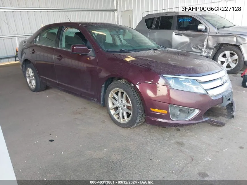 2012 Ford Fusion Sel VIN: 3FAHP0CG6CR227128 Lot: 40313881