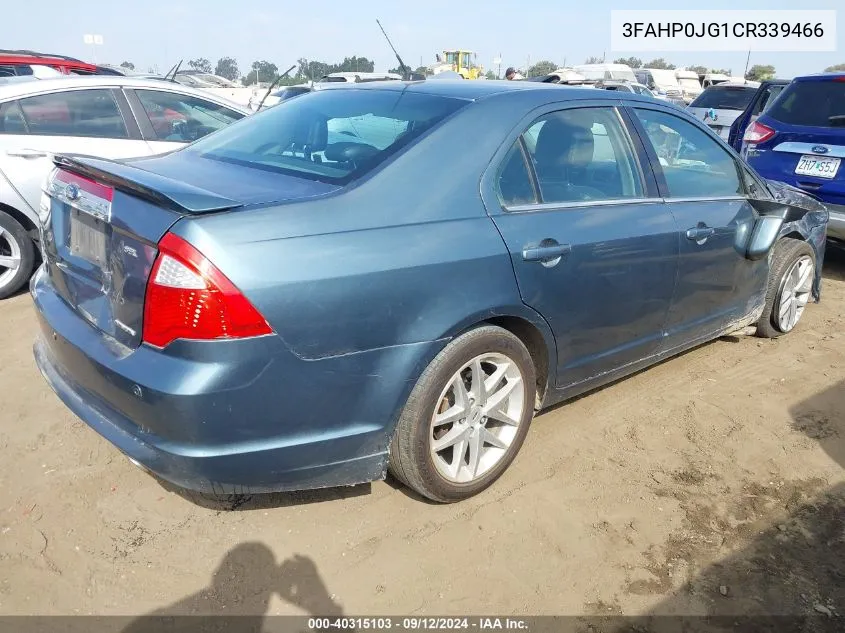 2012 Ford Fusion Sel VIN: 3FAHP0JG1CR339466 Lot: 40315103