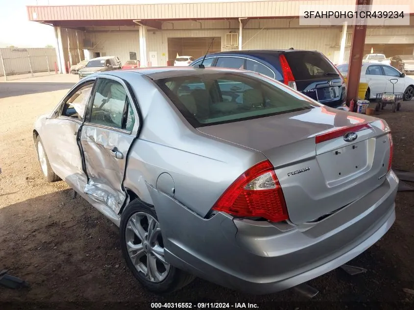 2012 Ford Fusion Se VIN: 3FAHP0HG1CR439234 Lot: 40316552