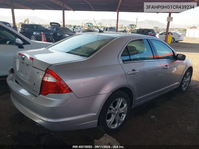 2012 Ford Fusion Se VIN: 3FAHP0HG1CR439234 Lot: 40316552