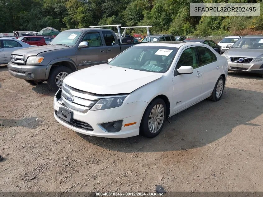 2012 Ford Fusion Hybrid Hybrid VIN: 3FADP0L32CR202495 Lot: 40318346