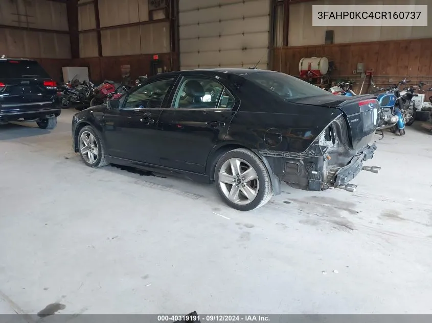 3FAHP0KC4CR160737 2012 Ford Fusion Sport