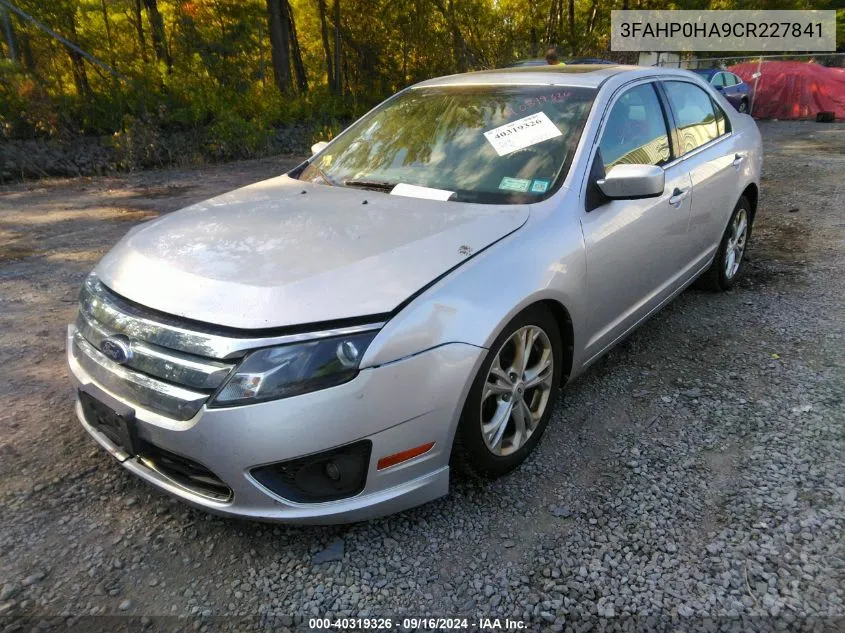 2012 Ford Fusion Se VIN: 3FAHP0HA9CR227841 Lot: 40319326