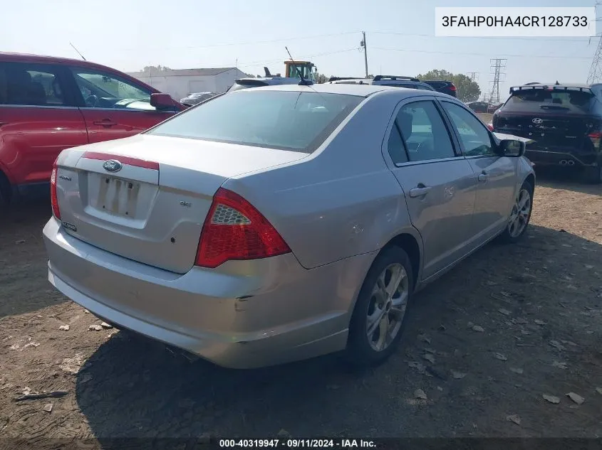 2012 Ford Fusion Se VIN: 3FAHP0HA4CR128733 Lot: 40319947