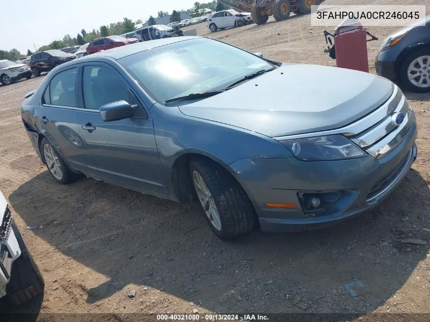 2012 Ford Fusion Sel VIN: 3FAHP0JA0CR246045 Lot: 40321080