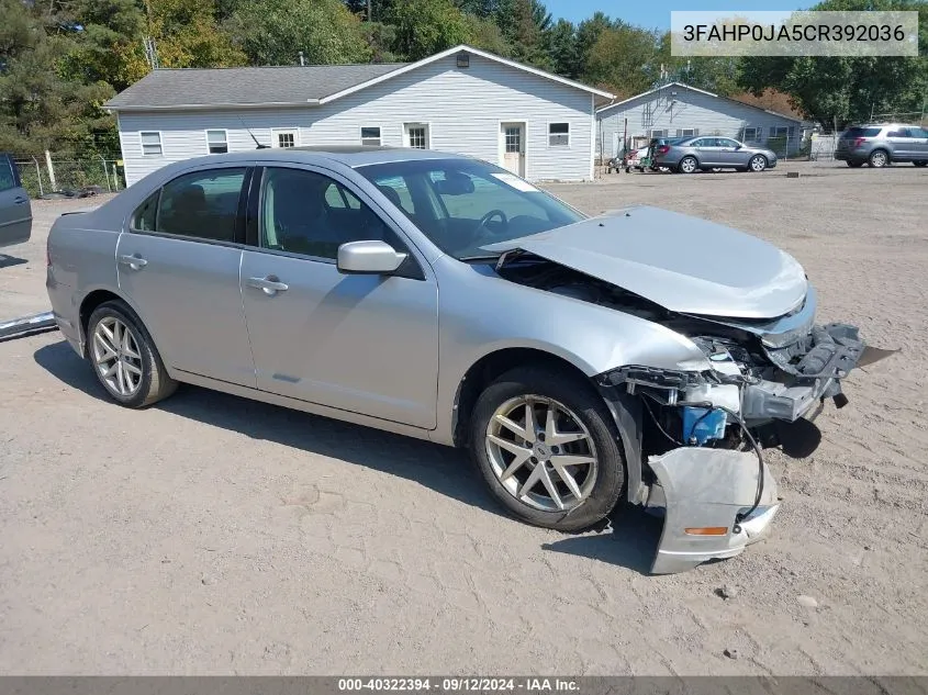 2012 Ford Fusion Sel VIN: 3FAHP0JA5CR392036 Lot: 40322394