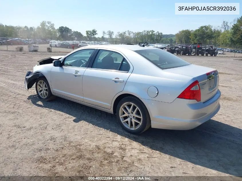 2012 Ford Fusion Sel VIN: 3FAHP0JA5CR392036 Lot: 40322394