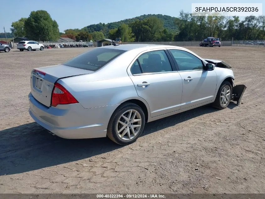 2012 Ford Fusion Sel VIN: 3FAHP0JA5CR392036 Lot: 40322394