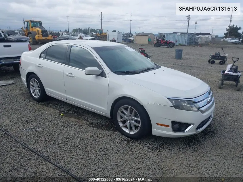 2012 Ford Fusion Sel VIN: 3FAHP0JA6CR131613 Lot: 40322638