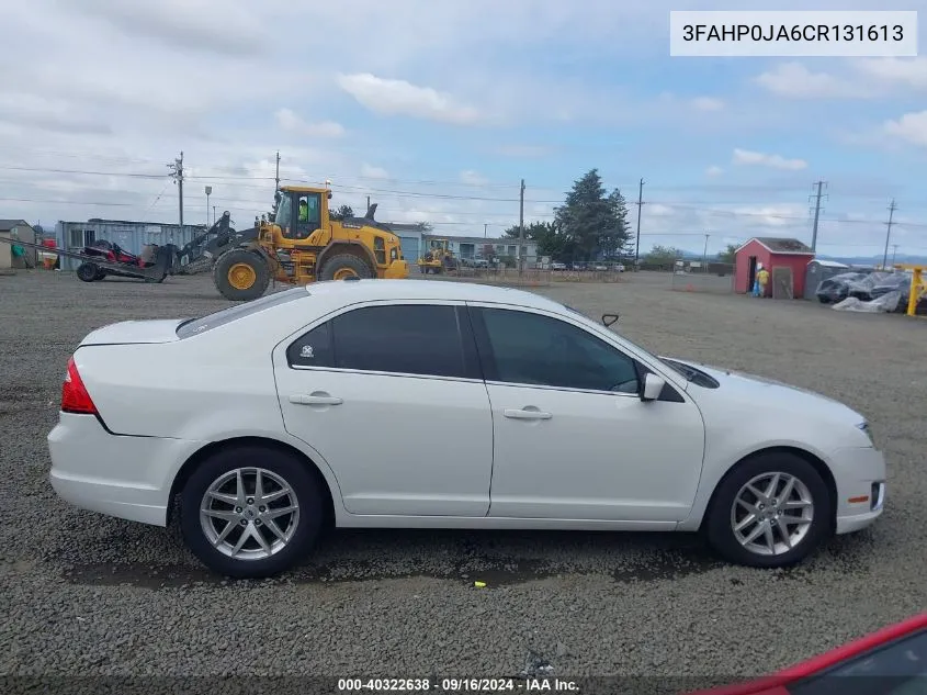 2012 Ford Fusion Sel VIN: 3FAHP0JA6CR131613 Lot: 40322638