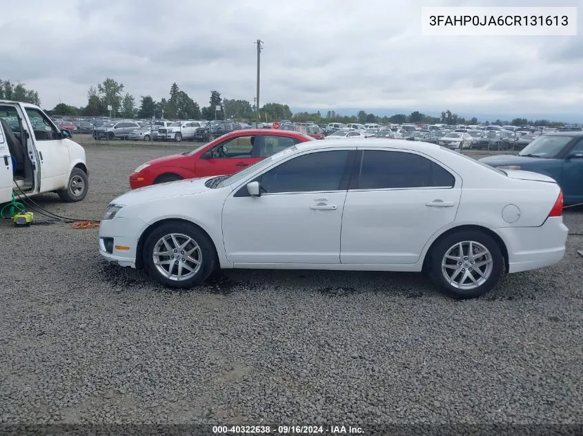 2012 Ford Fusion Sel VIN: 3FAHP0JA6CR131613 Lot: 40322638