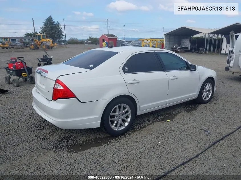 2012 Ford Fusion Sel VIN: 3FAHP0JA6CR131613 Lot: 40322638