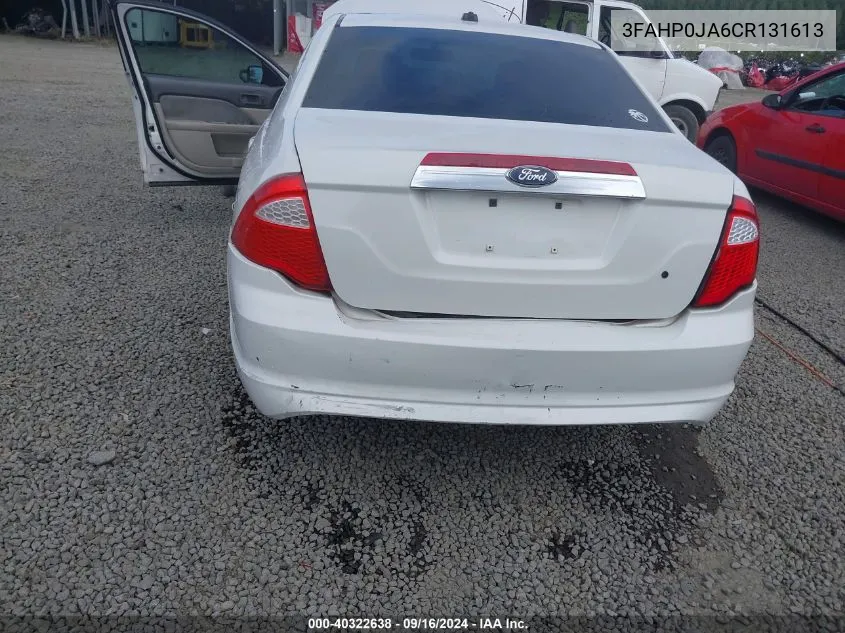 2012 Ford Fusion Sel VIN: 3FAHP0JA6CR131613 Lot: 40322638