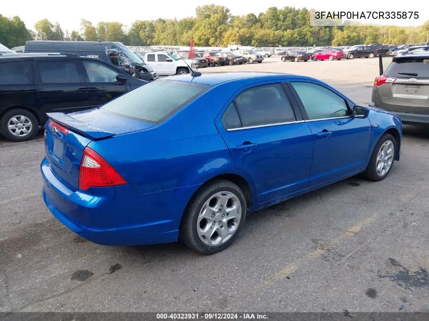 3FAHP0HA7CR335875 2012 Ford Fusion Se