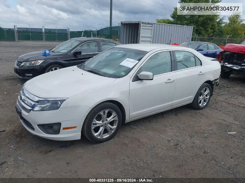 2012 Ford Fusion Se VIN: 3FAHP0HA9CR304577 Lot: 40331225