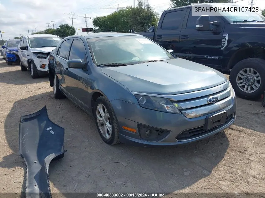 2012 Ford Fusion Se VIN: 3FAHP0HA4CR107428 Lot: 40333602