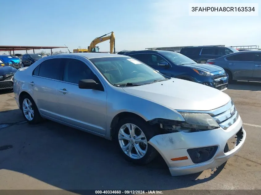 2012 Ford Fusion Se VIN: 3FAHP0HA8CR163534 Lot: 40334660