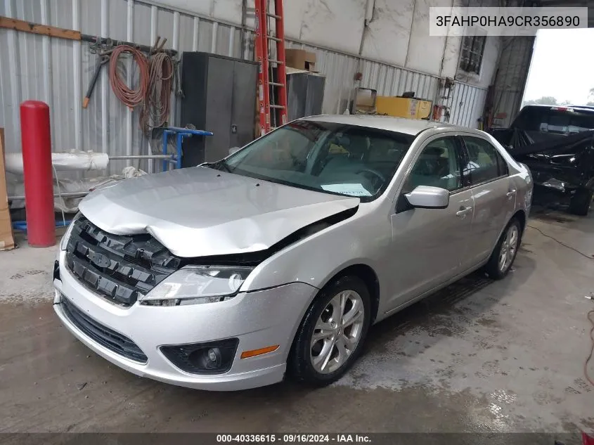 2012 Ford Fusion Se VIN: 3FAHP0HA9CR356890 Lot: 40336615