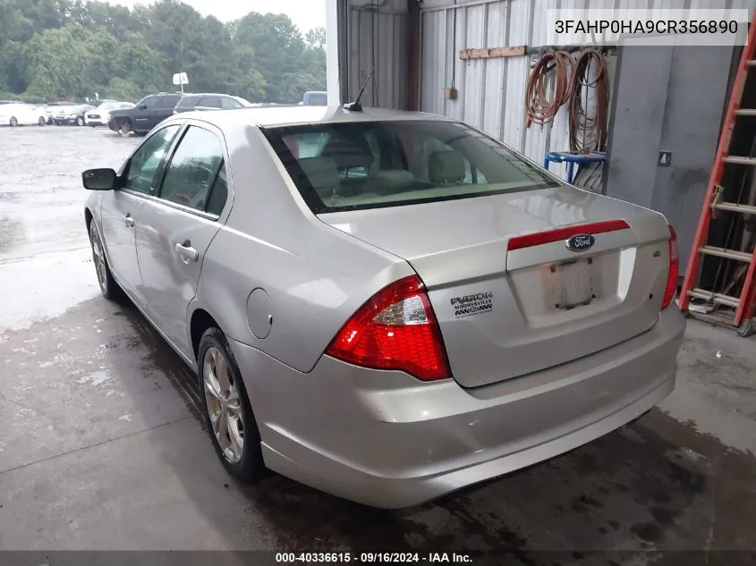 2012 Ford Fusion Se VIN: 3FAHP0HA9CR356890 Lot: 40336615