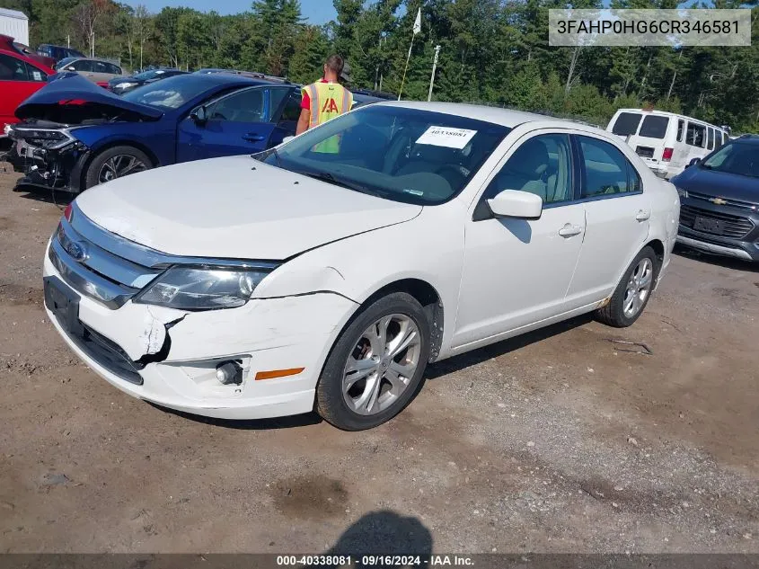 2012 Ford Fusion Se VIN: 3FAHP0HG6CR346581 Lot: 40338081