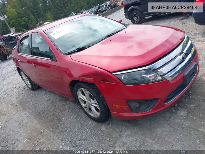 3FAHP0HA6CR294641 2012 Ford Fusion Se