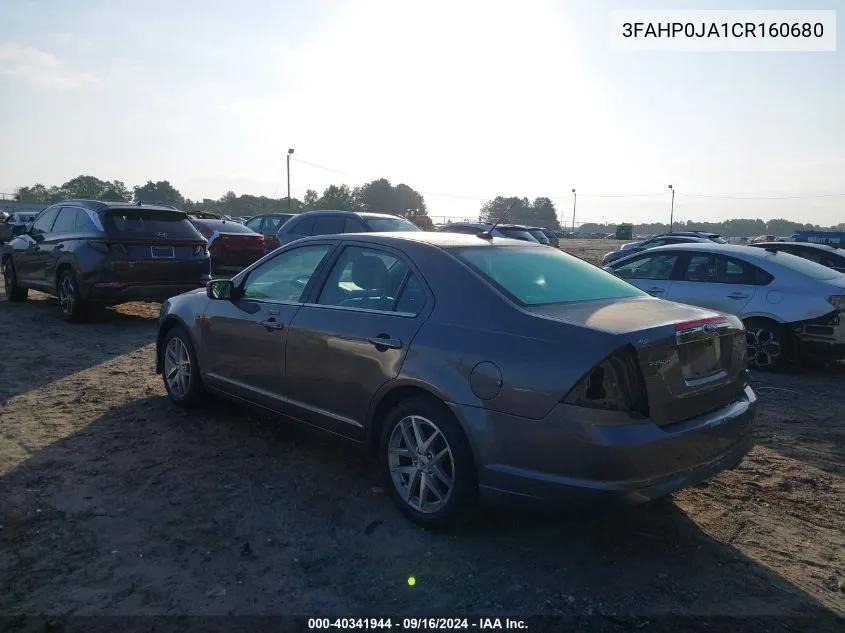 3FAHP0JA1CR160680 2012 Ford Fusion Sel